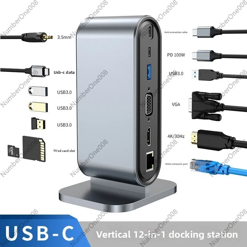 Multi Port Usb Hub - 12-Port Vertical USB Docking Station, 4K