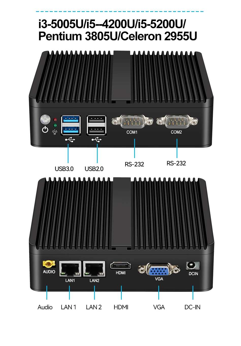 Fanless Mini PC IPC Intel J190 - огляд і ціна Thin Client Mini Pc