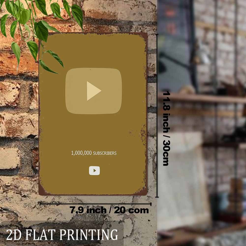 Retro Metal Sign 2D Flat YouTu - огляд і ціна Office Youtuber